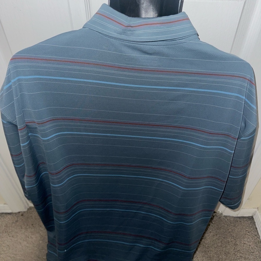 Men’s pre own as is Nike XL size golf polo shirt blue red striped - Picture 3 of 4